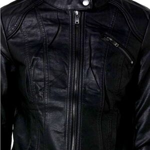 Faux leather biker jacket